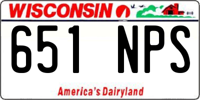 WI license plate 651NPS