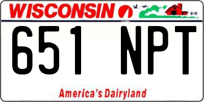 WI license plate 651NPT