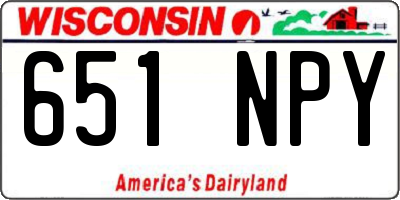 WI license plate 651NPY