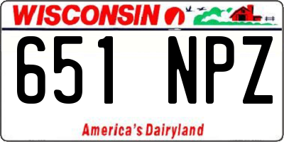 WI license plate 651NPZ