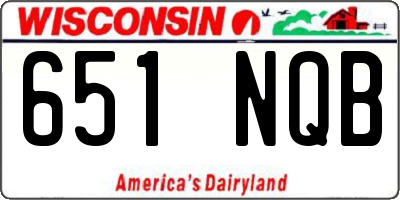 WI license plate 651NQB