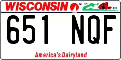 WI license plate 651NQF
