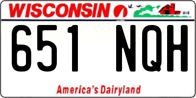 WI license plate 651NQH