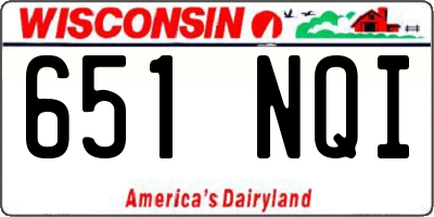 WI license plate 651NQI