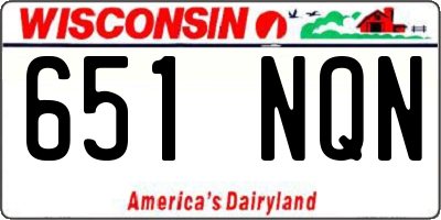 WI license plate 651NQN