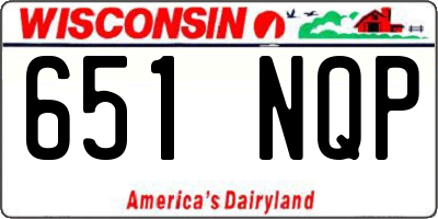 WI license plate 651NQP