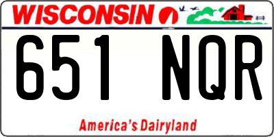WI license plate 651NQR