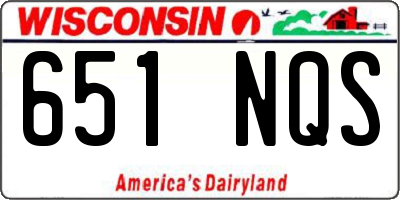 WI license plate 651NQS