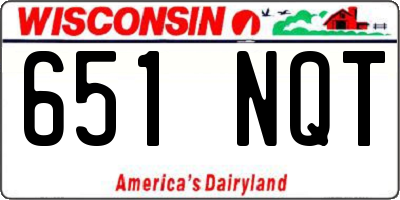 WI license plate 651NQT