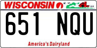 WI license plate 651NQU