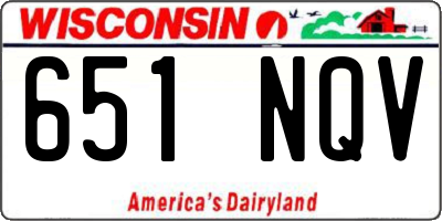 WI license plate 651NQV