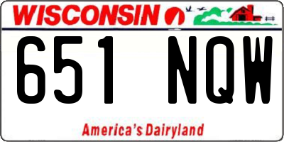 WI license plate 651NQW
