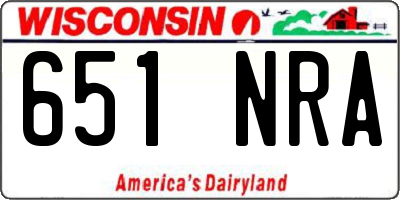 WI license plate 651NRA