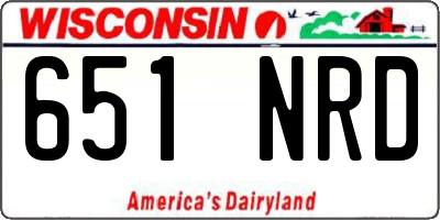 WI license plate 651NRD