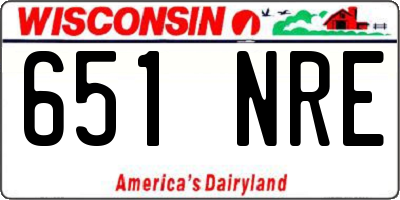 WI license plate 651NRE
