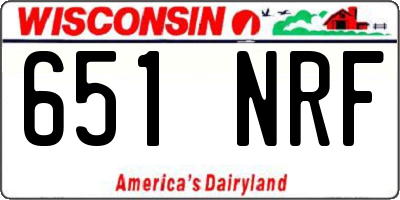 WI license plate 651NRF