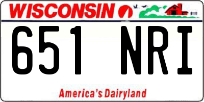 WI license plate 651NRI