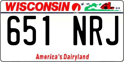 WI license plate 651NRJ