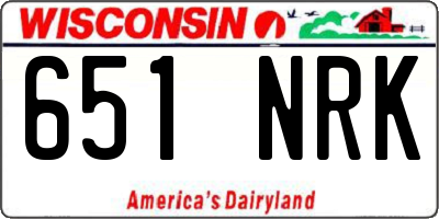 WI license plate 651NRK