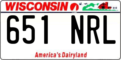 WI license plate 651NRL