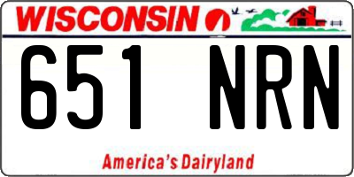 WI license plate 651NRN