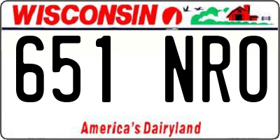 WI license plate 651NRO