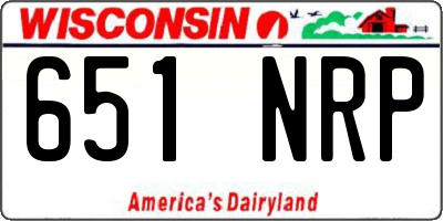 WI license plate 651NRP