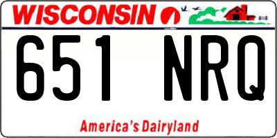 WI license plate 651NRQ