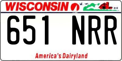 WI license plate 651NRR
