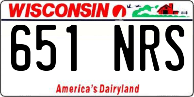 WI license plate 651NRS