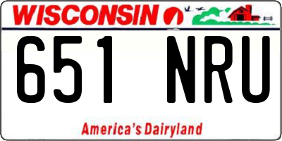 WI license plate 651NRU