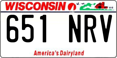 WI license plate 651NRV