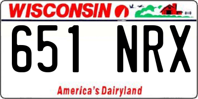 WI license plate 651NRX