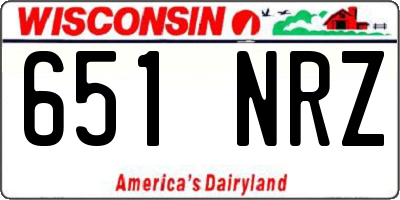 WI license plate 651NRZ