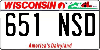 WI license plate 651NSD
