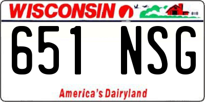 WI license plate 651NSG