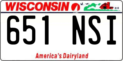 WI license plate 651NSI