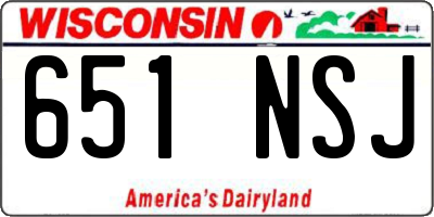 WI license plate 651NSJ