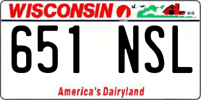 WI license plate 651NSL