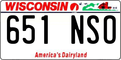 WI license plate 651NSO