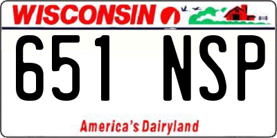 WI license plate 651NSP