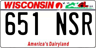 WI license plate 651NSR