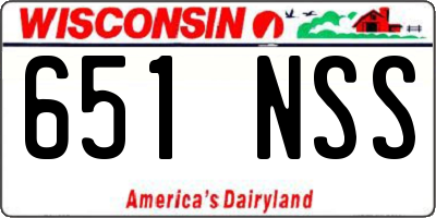 WI license plate 651NSS