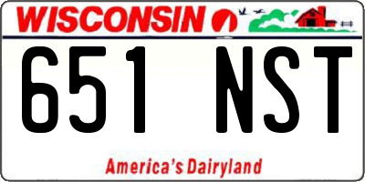 WI license plate 651NST
