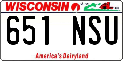 WI license plate 651NSU