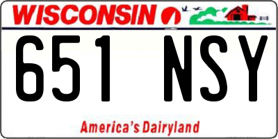 WI license plate 651NSY