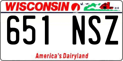 WI license plate 651NSZ