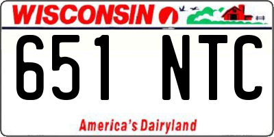 WI license plate 651NTC