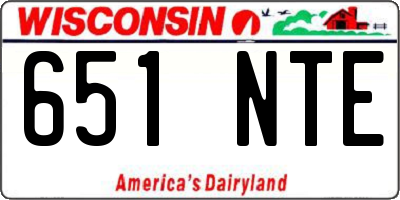 WI license plate 651NTE
