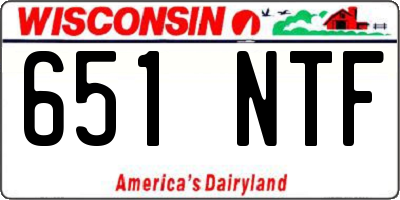 WI license plate 651NTF